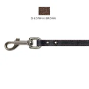 Поводок Cristel для собак, кожа зенит, лакированный, двухлицевой, 14 мм / 140 см, коричневый