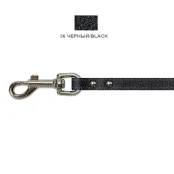 Поводок Cristel для собак, кожа зенит, лакированный, двухлицевой, 14 мм / 140 см, чёрный