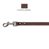 Поводок Cristel для собак, кожа зенит, лакированный, прошитый, 12 мм / 140 см, коричневый