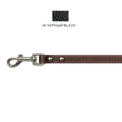 Поводок Cristel для собак, кожа зенит, лакированный, прошитый, 12 мм / 140 см, чёрный