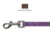 Поводок Cristel для собак, кожа зенит, лакированный, прошитый, 16 мм / 130 см, коричневый