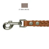 Поводок Cristel для собак, кожа зенит, прошитый, "колосок крупный", 20 мм / 130 см, бежевый