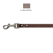 Поводок Cristel для собак, кожа зенит, прошитый, 12 мм / 140 см, бежевый