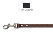 Поводок Cristel для собак, кожа зенит, прошитый, 12 мм / 140 см, чёрный