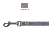 Поводок Cristel для собак, кожа зенит, прошитый, 14 мм / 140 см, бежевый