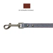 Поводок Cristel для собак, кожа зенит, прошитый, 14 мм / 140 см, коньяк