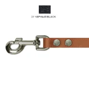 Поводок Cristel для собак, кожа зенит, прошитый, двухлицевой, 20 мм / 130 см, чёрный