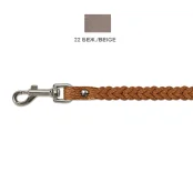 Поводок Cristel для собак, кожаный, "колосок малый", 12 мм / 130 см, бежевый