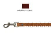 Поводок Cristel для собак, кожаный, "колосок малый", 12 мм / 130 см, коньяк