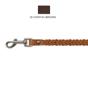 Поводок Cristel для собак, кожаный, "колосок малый", 12 мм / 130 см, коричневый