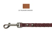 Повідець Cristel для собак, шкіряний, "колосок-квадрат малий", 12 мм / 125 см, рудий