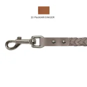 Поводок Cristel для собак, кожаный, "колосок-квадрат средний", 18 мм / 130 см, рыжий