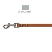 Поводок Cristel для собак, кожаный, 10 мм / 140 см, серый
