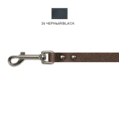 Поводок Cristel для собак, кожаный, 14 мм / 140 см, чёрный