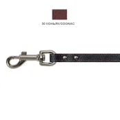 Поводок Cristel для собак, кожаный, лакированный, двухлицевой, 14 мм / 140 см, коньяк