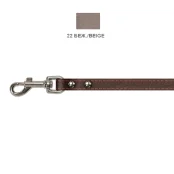 Поводок Cristel для собак, кожаный, прошитый, 12 мм / 140 см, бежевый