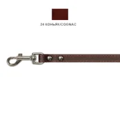 Поводок Cristel для собак, кожаный, прошитый, 12 мм / 140 см, коньяк