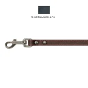 Поводок Cristel для собак, кожаный, прошитый, 12 мм / 140 см, чёрный