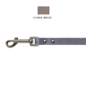 Поводок Cristel для собак, кожаный, прошитый, 14 мм / 140 см, бежевый