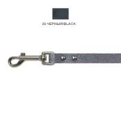 Поводок Cristel для собак, кожаный, прошитый, 14 мм / 140 см, чёрный