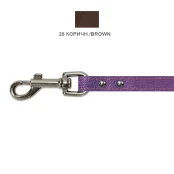 Поводок Cristel для собак, кожаный, прошитый, 16 мм / 130 см, коричневый