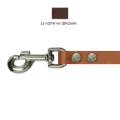 Поводок Cristel для собак, кожаный, прошитый, двухлицевой, 20 мм / 130 см, коричневый