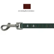 Поводок Cristel для собак, кожаный, с тиснением "лапка", 16 мм / 140 см, коньяк