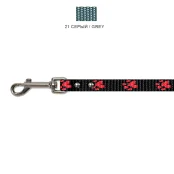 Повідець Cristel для собак, нейлон, 15 мм / 2 м, сірий