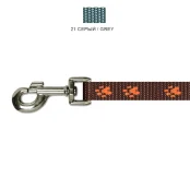 Повідець Cristel для собак, нейлон, 20 мм / 2 м, сірий