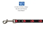 Повідець Cristel для собак, нейлон, візерунок "блакитний слід", 15 мм / 2 м, синій