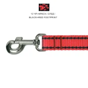 Повідець Cristel для собак, нейлон, візерунок "червоний слід", 25 мм / 2 м, чорний