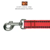 Повідець Cristel для собак, нейлон, візерунок "помаранчевий слід", 25 мм / 2 м, коричневий