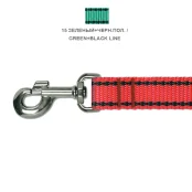 Повідець Cristel для собак, нейлон, візерунок "чорна смуга", 25 мм / 2 м, зелений