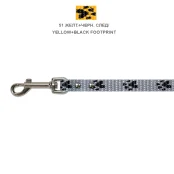 Повідець Cristel для собак, нейлон, візерунок "чорний слід", 15 мм / 1.5 м, жовтий