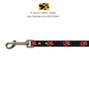 Повідець Cristel для собак, нейлон, візерунок "чорний слід", 15 мм / 2 м, жовтий