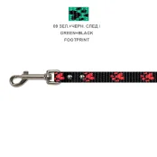 Повідець Cristel для собак, нейлон, візерунок "чорний слід", 15 мм / 2 м, зелений