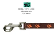 Повідець Cristel для собак, нейлон, візерунок "чорний слід", 20 мм / 2 м, зелений