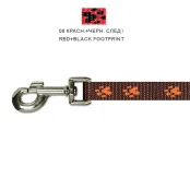 Повідець Cristel для собак, нейлон, візерунок "чорний слід", 20 мм / 2 м, червоний