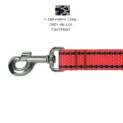 Повідець Cristel для собак, нейлон, візерунок "чорний слід", 25 мм / 2 м, сірий