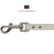 Повідець Cristel для собак, тришаровий, з фурнітурою і заклепками, 15 мм, шкіра, коричневий