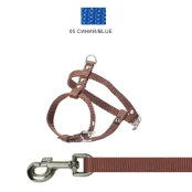 Шлейка з повідцем Cristel для собак, нейлон, 10 мм/26-38 см/26-38 см, синій