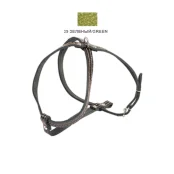 Шлейка Cristel для собак, кожа зенит перламутровая, лакированная, прошитая, 12 мм / 32 см / 38-48 см, зелёный