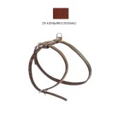 Шлейка Cristel для собак, кожа зенит, прошитая, 10 мм / 29-35 см / 37-47 см, коньяк