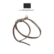 Шлейка Cristel для собак, кожа зенит, прошитая, 10 мм / 29-35 см / 37-47 см, чёрный