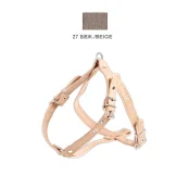 Шлейка Cristel для собак, кожа зенит, прошитая, с нагрудником, 16 мм / 32-48 см / 50-58 см, бежевый