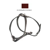 Шлейка Cristel для собак, кожаная, прошитая, 12 мм / 32 см / 38-48 см, коньяк