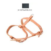 Шлейка Cristel для собак, кожаная, прошитая, 18 мм / 40-50 см / 50-60 см, чёрный