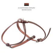 Шлейка Cristel универсальная, четырёхслойная, кожа, 12 мм, коричнево-чёрная