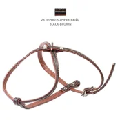 Шлейка Cristel универсальная, четырёхслойная, кожа, 12 мм, черно-коричневая