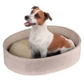 Лежанка BronzeDog, для животных, овальная, бежевая, 40×52×11 см